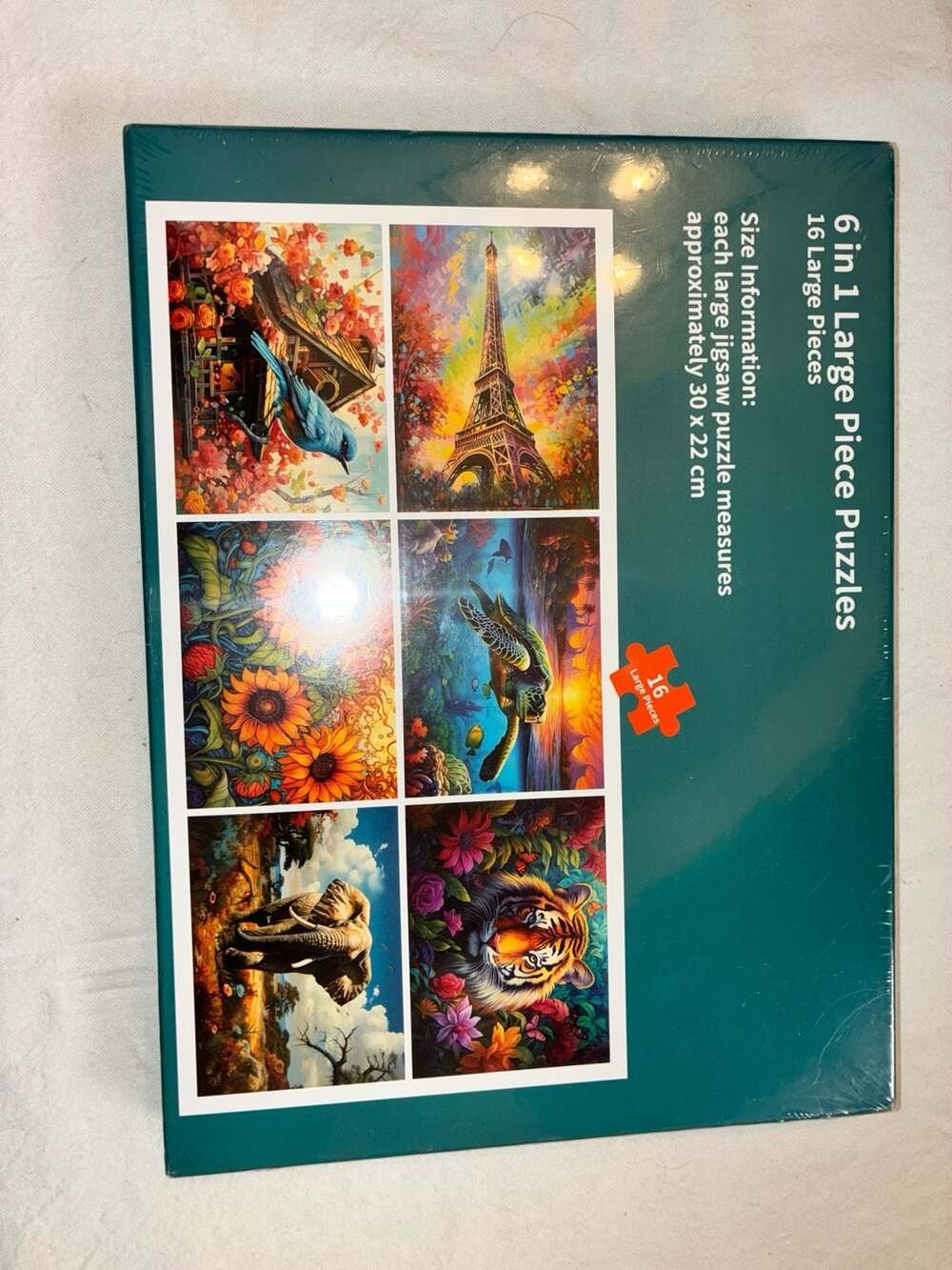 6 in 1 Large Piece Jigsaw Puzzles Set 16 Pieces Each